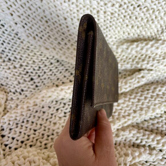 Louis Vuitton Monogram Long Wallet Clutch Small Bag Bifold Brown Coated Canvas - Picture 3 of 16